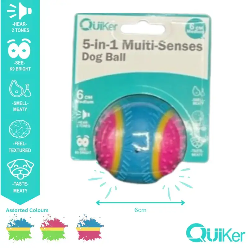 5-in-1 Multi-Senses Dog Toy Ball 8cm - Image 4