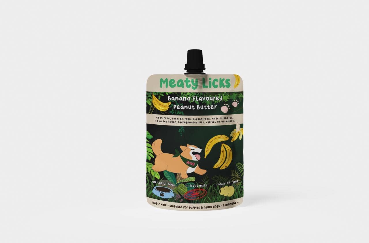 Banana Flavoured Peanut Butter Pouch for dogs 113g4oz