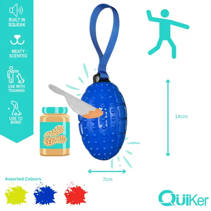 Meaty Rugby Ball Dog Toy - Image 3