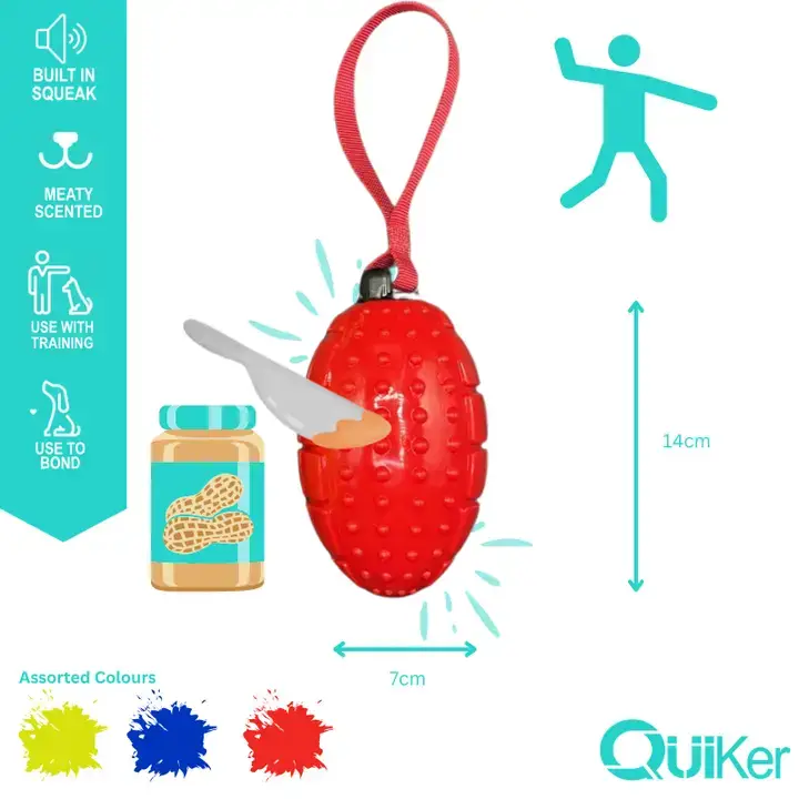Meaty Rugby Ball Dog Toy - Image 4