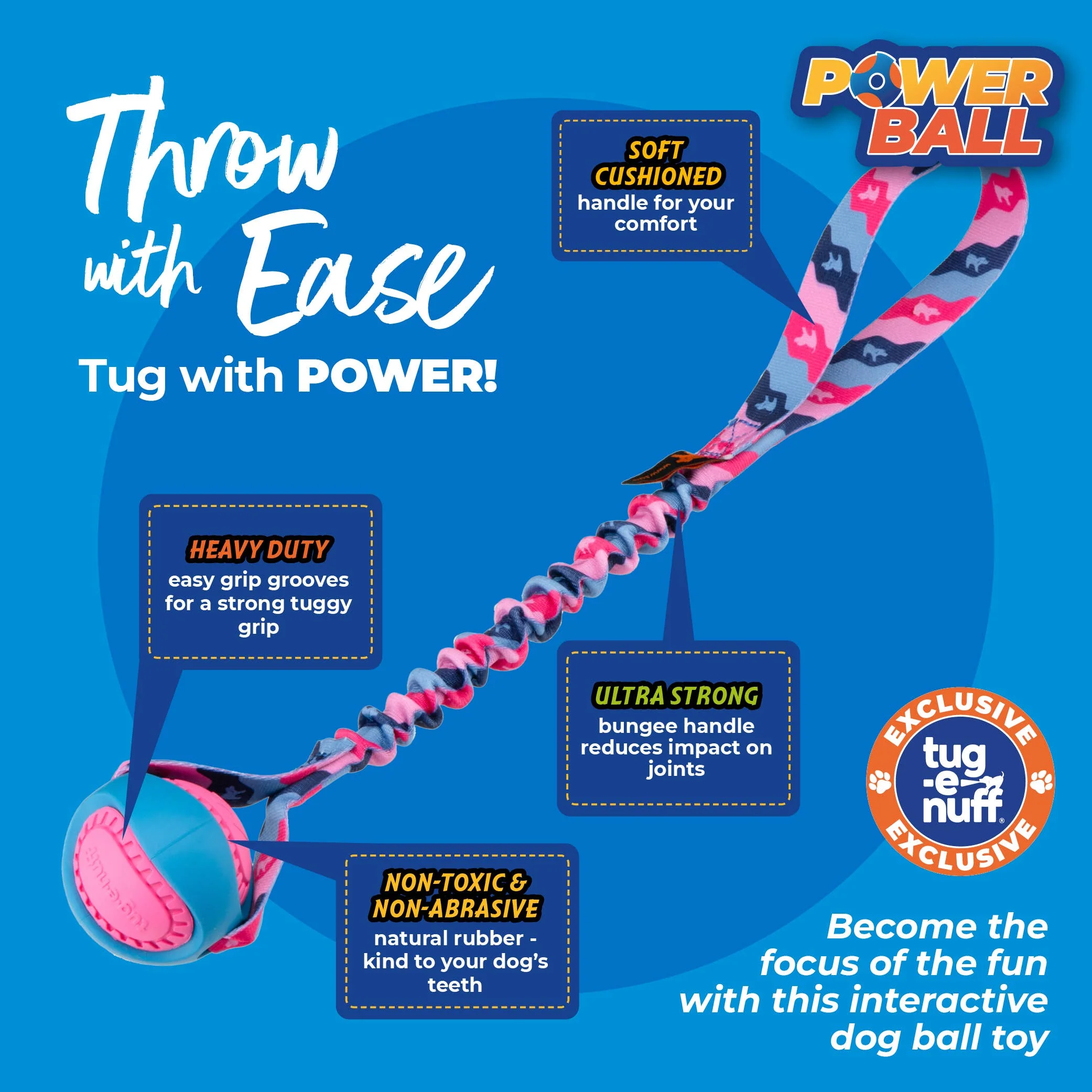 PowerBall Bungee Tug | Dog Ball Toys | Tug-E-Nuff - Image 6