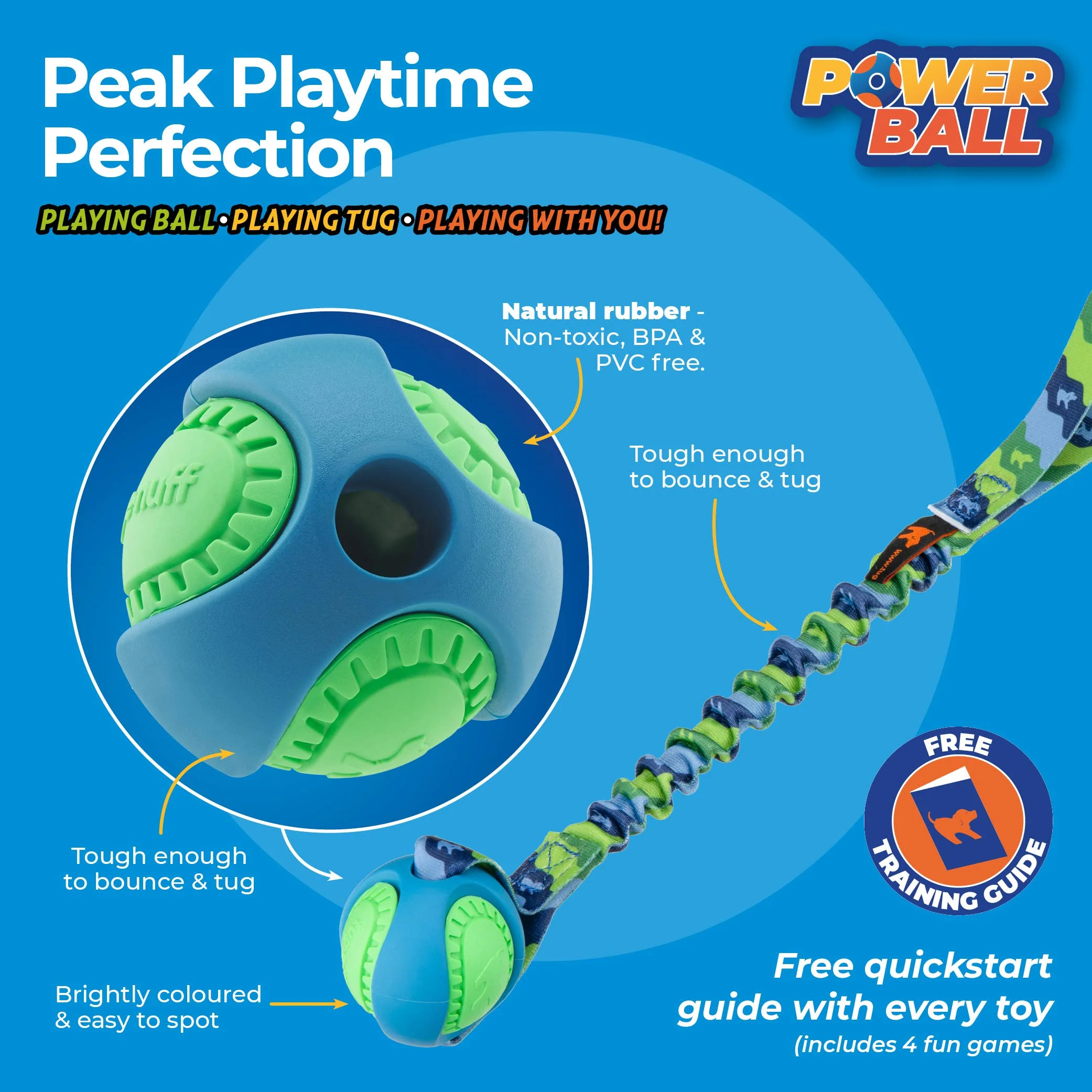 PowerBall Bungee Tug | Dog Ball Toys | Tug-E-Nuff - Image 8