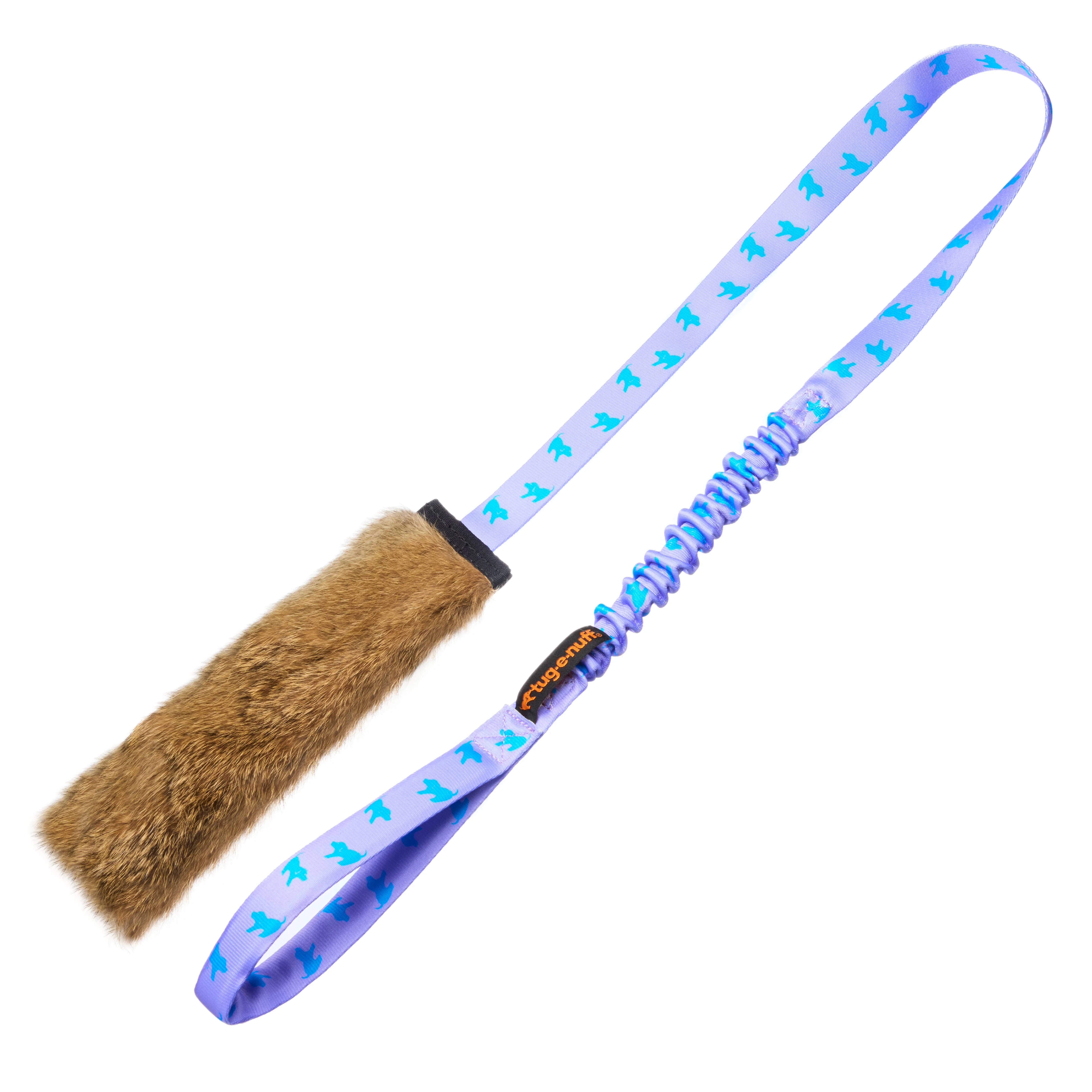 Rabbit Fur Squeaky Bungee Chaser Tug Toy | Tug-E-Nuff - Image 3