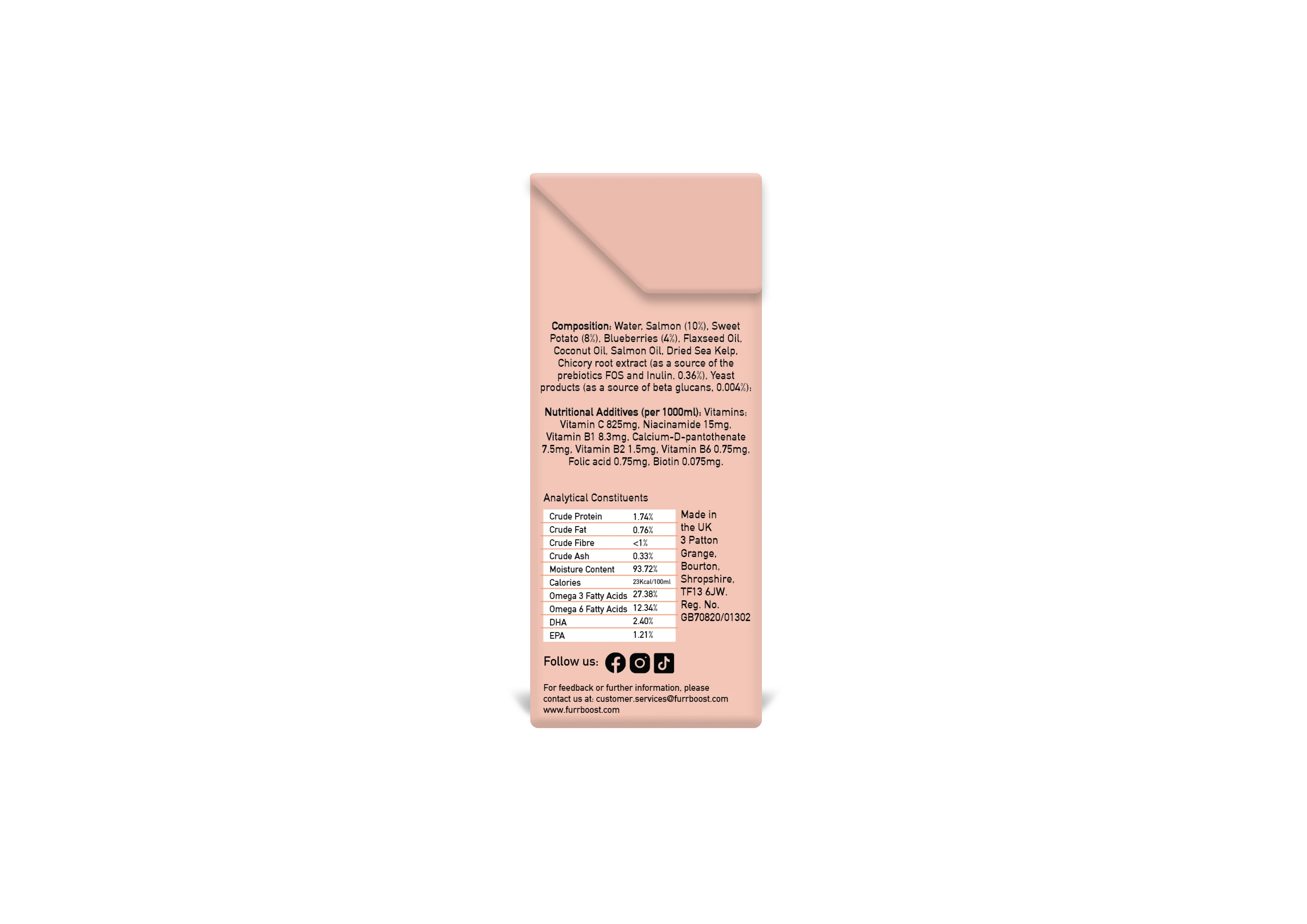 Salmon, Sweet Potato and Blueberry Furr Boost 400ml - Image 4
